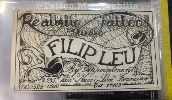 Filip Leu Tattoo Artist Business Card