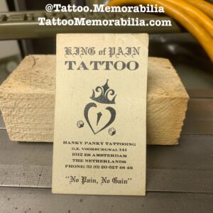 Hanky Panky Tattooing Amsterdam King Of Pain Business Card