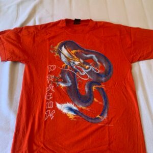 Orange Chinese Dragon Tshirt Size Large