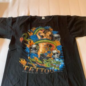 Skulls Dragon Woman Tattoo Tshirt