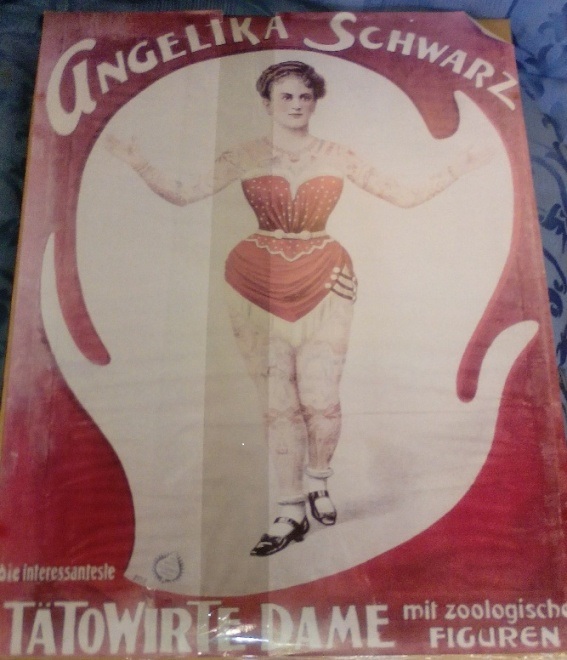 Angelika Schwarz Tattooed Lady Vintage Poster