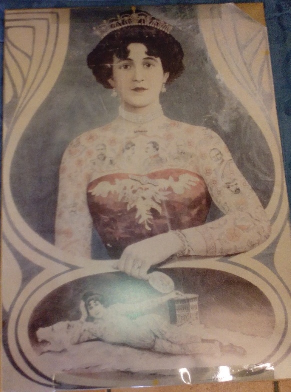 Princess Miss Emmy Tattooed Lady Antique Poster