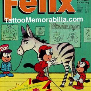 Rare Felix The Cat Magazine 1958- Felix Tattooing Zebra Stripes