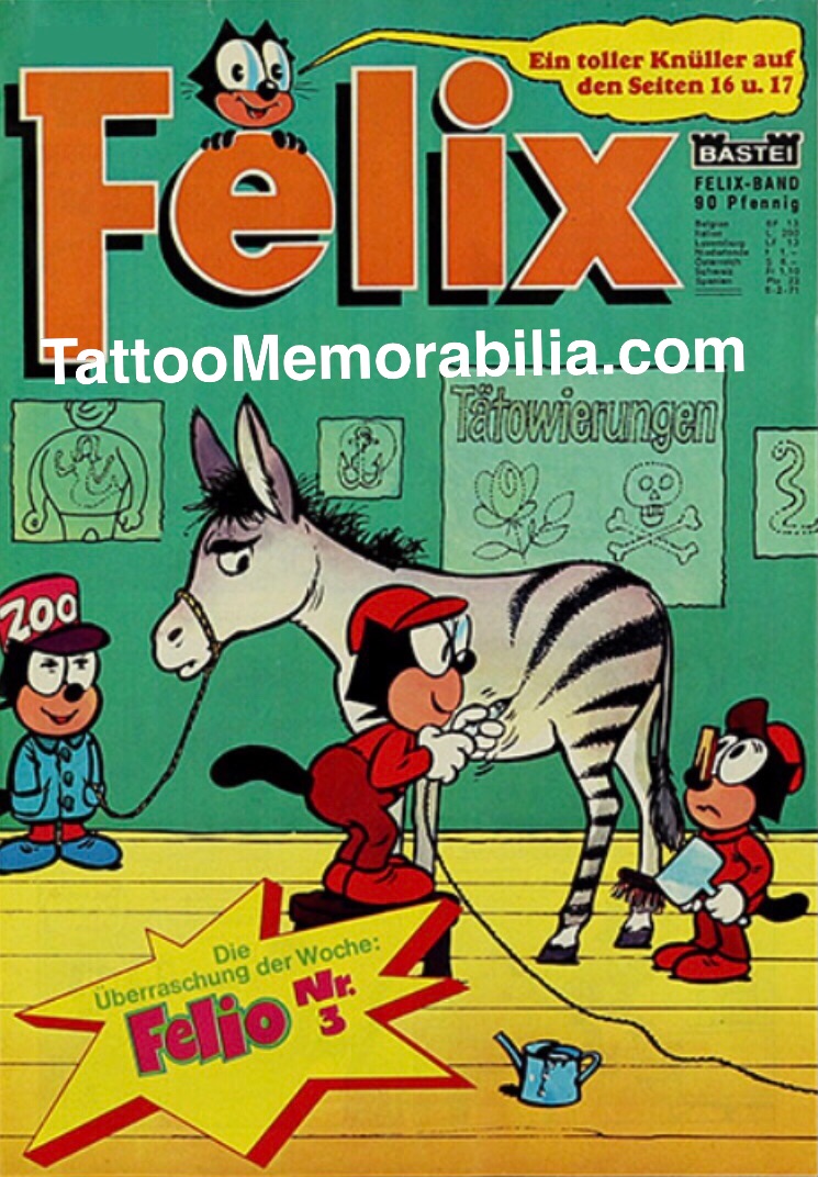 You are currently viewing Felix The Cat Tattooing Stripes on a Zebra 1958