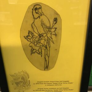 Vintage Tattoo Design Traditional Parrot  Rose Stencil- Acetate Stencil 