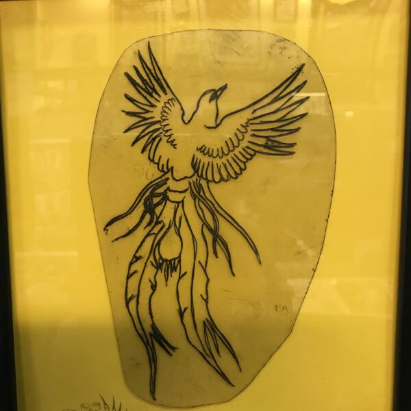 Vintage Tattoo Design Traditional Phoenix Bird Of Paradise Stencil- Acetate Stencil