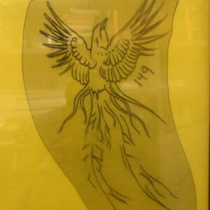 Vintage Tattoo Design Traditional Phoenix Bird Of Paradise  Stencil- Acetate Stencil #149