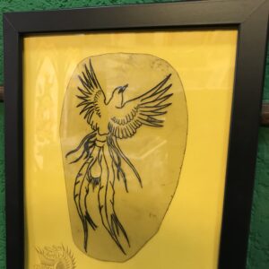 Vintage Tattoo Design Traditional Phoenix Bird Of Paradise  Stencil- Acetate Stencil