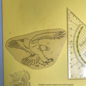 Vintage Tattoo Design Traditional American Eagle Acetate Stencil #498