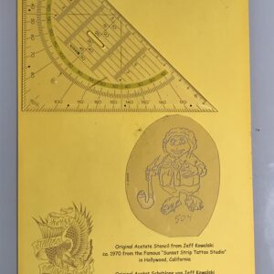 Vintage Tattoo Design Traditional Leprechaun with Pipe  Acetate Stencil #504