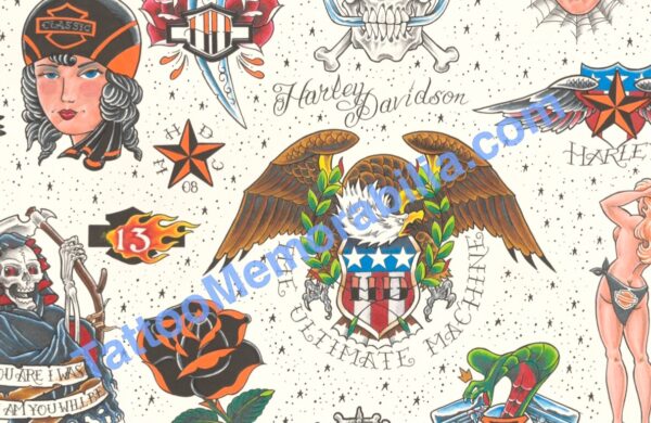 Harley Davidson Tattoo Flash - Tattoo Designs