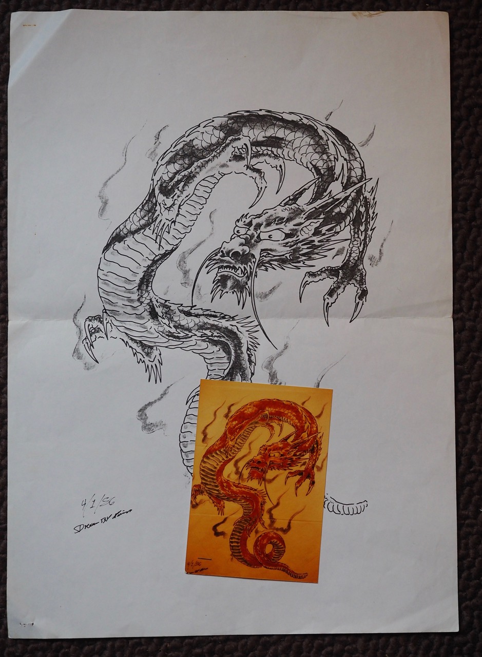 Tattoo Artwork by Filip Leu 1986 - Dragon Drawing