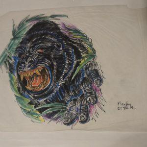 Gorilla Tattoo Design by Ed Hardy - Original 1999