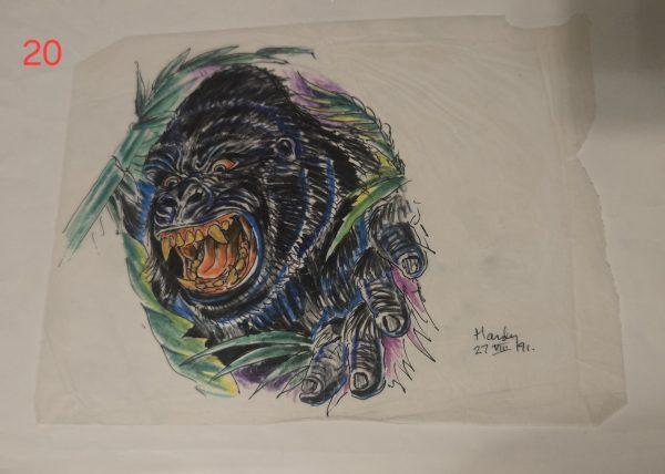 Gorilla Tattoo Design by Ed Hardy - Original 1999
