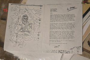 Ed Hardy- Sketch & Note from Ed Hardy to Bill Claydon 2000