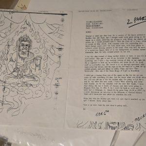 Ed Hardy- Sketch & Note from Ed Hardy to Bill Claydon 2000