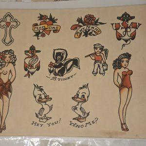 Hey You-Hey Me Vintage Tattoo Flash