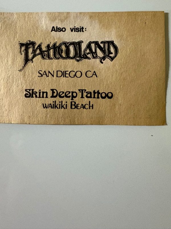Tattooland Anaheim-Vintage Tattoo Artist Business Card