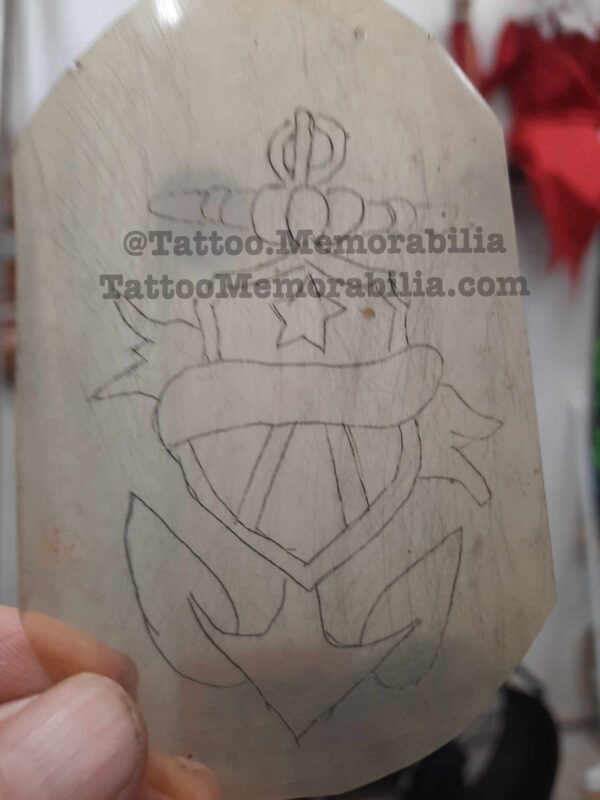 Antique Tattoo Design Acetate-Anchor and Banner