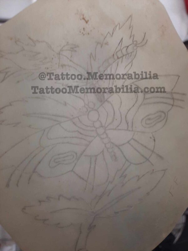 Antique Tattoo Design Acetate-Butterfly