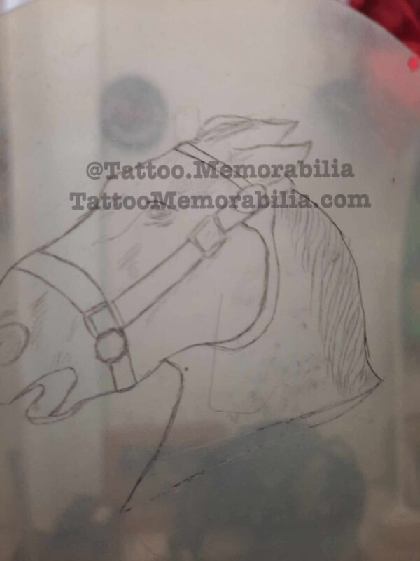 Antique Tattoo Design Acetate-Horse