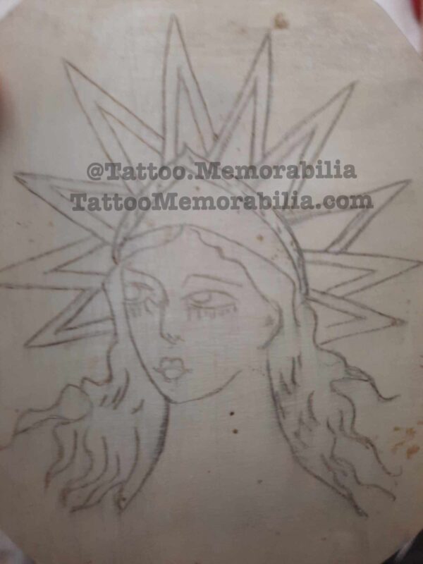 Antique Tattoo Design Acetate-Lady Liberty