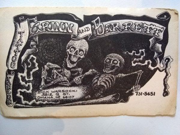Dick Warsocki Tattoo Artist Business Card- Grinn & Barret