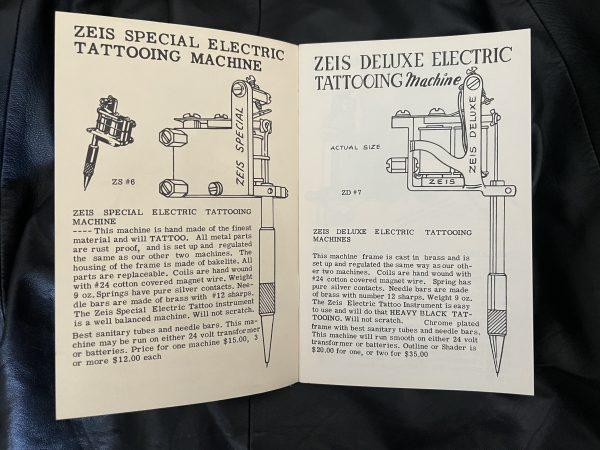 The Zeis Studio Catalog # 16 1950`s Tattoo Equiptment