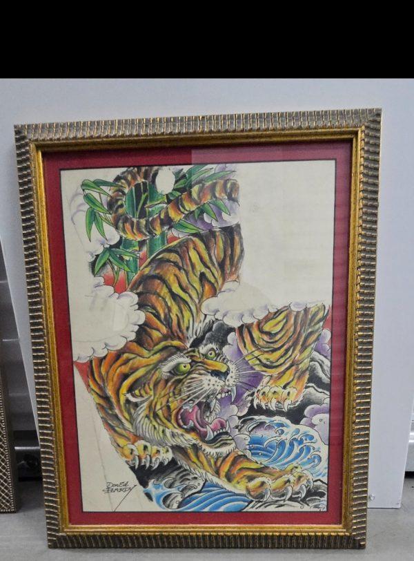 Original Ed Hardy Tiger Drawing - Image 2