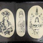 Vintage Tattoo Flash Sheet 1980‘s Cutout