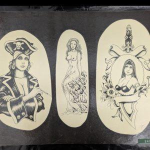 Vintage Tattoo Flash Sheet 1980‘s Cutout