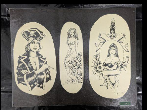 Vintage Tattoo Flash Sheet 1980‘s Cutout