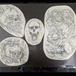 Vintage Tattoo Flash Sheet 1980‘s Cutout 👉 Claydon Collection 👉Vintage Tattoo Flash Sheet 👉 Laminated 👉Very Good Condition vintage-tattoo-flash-sheet-1980s-cutout-A