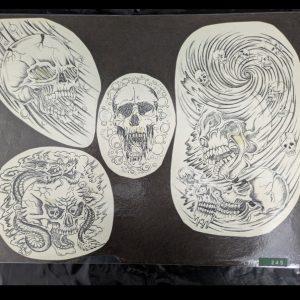 Vintage Tattoo Flash Sheet 1980‘s Cutout 👉 Claydon Collection 👉Vintage Tattoo Flash Sheet 👉 Laminated 👉Very Good Condition vintage-tattoo-flash-sheet-1980s-cutout-A