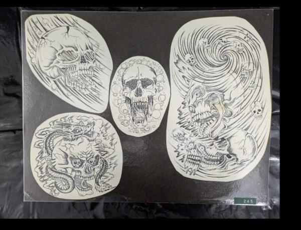 Vintage Tattoo Flash Sheet 1980‘s Cutout 👉 Claydon Collection 👉Vintage Tattoo Flash Sheet 👉 Laminated 👉Very Good Condition vintage-tattoo-flash-sheet-1980s-cutout-A