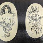 Vintage Tattoo Flash Sheet 1980‘s Cutout 👉 Claydon Collection 👉Vintage Tattoo Flash Sheet 👉 Laminated 👉Very Good Condition vintage-tattoo-flash-sheet-1980s-cutout-A