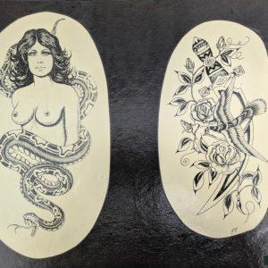 Vintage Tattoo Flash Sheet 1980‘s Cutout 👉 Claydon Collection 👉Vintage Tattoo Flash Sheet 👉 Laminated 👉Very Good Condition vintage-tattoo-flash-sheet-1980s-cutout-A