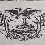 Vintage Production Tattoo Flash Battleship Eagle Tattoo Design