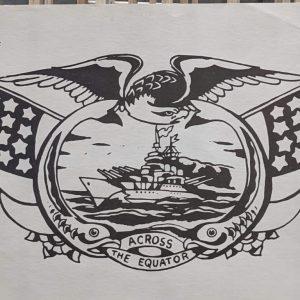 Vintage Production Tattoo Flash Battleship Eagle Tattoo Design