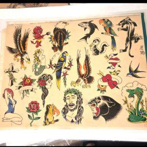 Cliff Raven Tattoo Artist Vintage Production Tattoo Flash