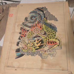 Vintage Spaulding Flash 1976 7P Dragon Tattoo Design