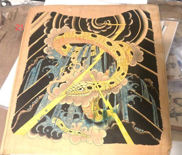 Vintage Spaulding Flash 1976 Snake Tattoo Design