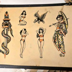 Cliff Raven Tattoo Artist Vintage Production Tattoo Flash Mixed Tattoo Designs Vintage Tattoo Flash Sheet from Cliff Raven Claydon Collection