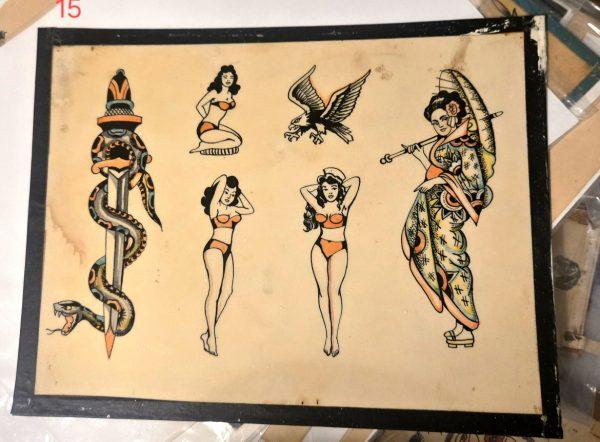 Cliff Raven Tattoo Artist Vintage Production Tattoo Flash Mixed Tattoo Designs Vintage Tattoo Flash Sheet from Cliff Raven Claydon Collection