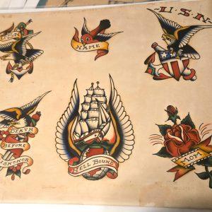 Cliff Raven Tattoo Artist Vintage Production Tattoo Flash Mixed Tattoo Designs