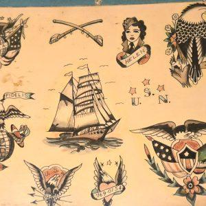 Cliff Raven Tattoo Artist Vintage Production Tattoo Flash Mixed Tattoo Designs