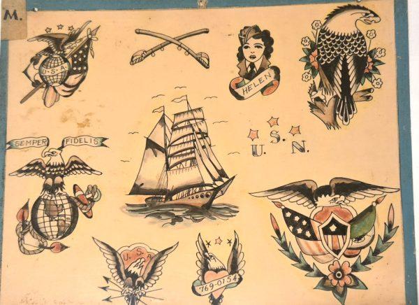 Cliff Raven Tattoo Artist Vintage Production Tattoo Flash Mixed Tattoo Designs