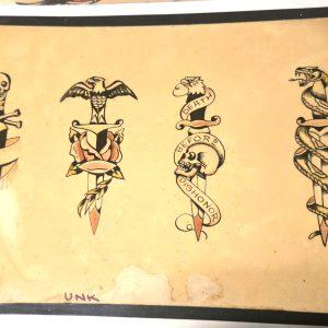 Cliff Raven Tattoo Artist Vintage Production Tattoo Flash Mixed Tattoo Designs