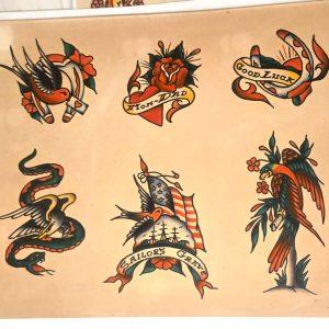 Cliff Raven Tattoo Artist Vintage Production Tattoo Flash Mixed Tattoo Designs