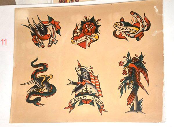Cliff Raven Tattoo Artist Vintage Production Tattoo Flash Mixed Tattoo Designs